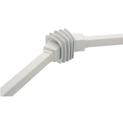 Articulated tube joint, square 50 mm, cast steel RAL 7040. For S3CM HMI encl.