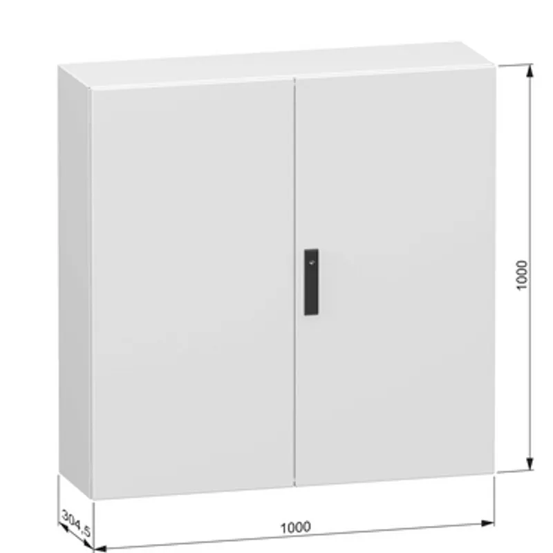 Double plain steel door, PanelSeT CRN, without mounting plate, 1000x1000x300mm, IP55, IK10, RAL7035 — photo 2 of 3