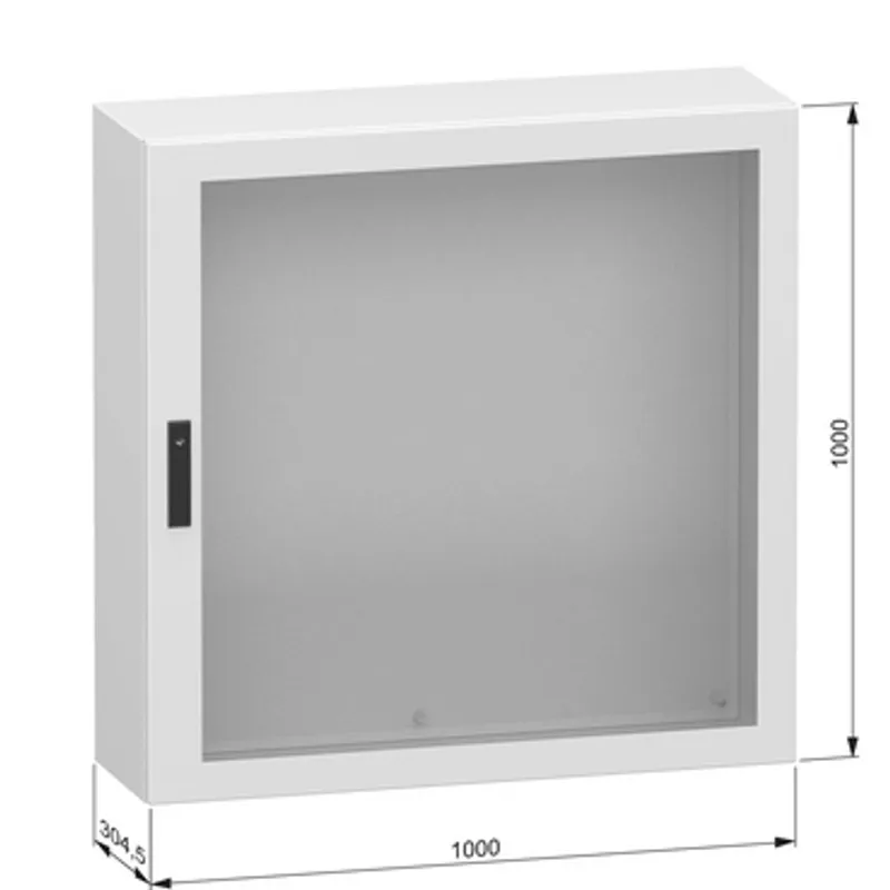 Glazed steel door, PanelSeT CRN, without mounting plate, 1000x1000x300mm, IP66, IK08, RAL7035 — photo 2 of 4