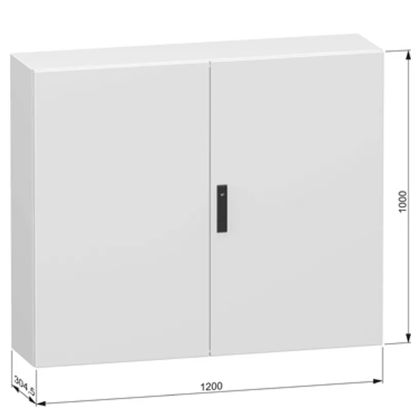 Double plain steel door, PanelSeT CRN, without mounting plate, 1000x1200x300mm, IP55, IK10, RAL7035 — photo 2 of 3