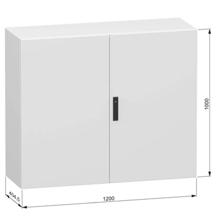 Double plain steel door, PanelSeT CRN, without mounting plate, 1000x1200x400mm, IP55, IK10, RAL7035 — photo 2 of 3