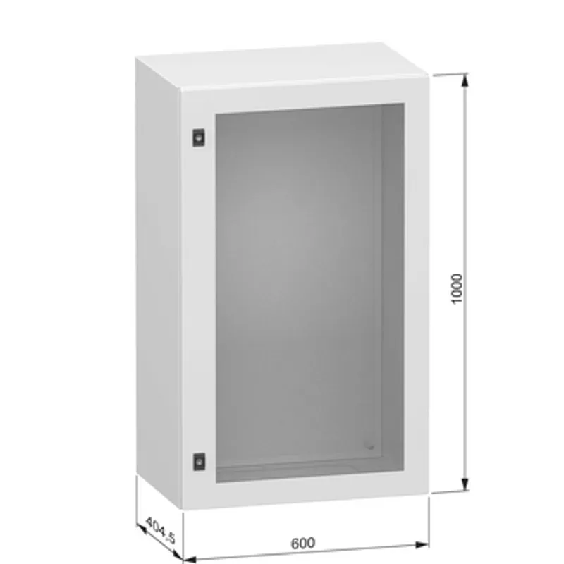 Glazed steel door, PanelSeT CRN, without mounting plate, 1000x600x400mm, IP66, IK08, RAL7035 — photo 2 of 4