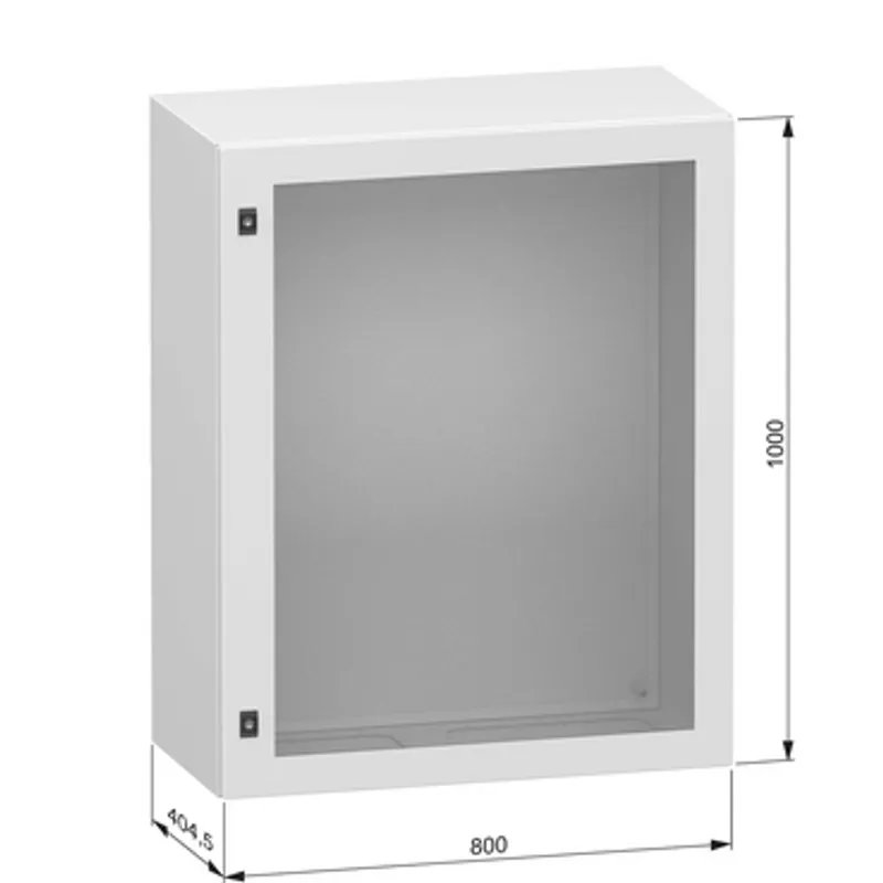 Glazed steel door, PanelSeT CRN, without mounting plate, 1000x800x400mm, IP66, IK08, RAL7035 — photo 2 of 4