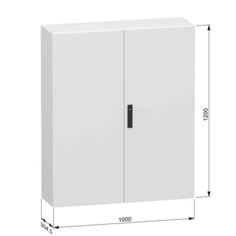Double plain steel door, PanelSeT CRN, without mounting plate, 1200x1000x300mm, IP55, IK10, RAL7035 — photo 2 of 3