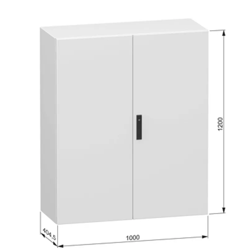 Double plain steel door, PanelSeT CRN, without mounting plate, 1200x1000x400mm, IP55, IK10, RAL7035 — photo 2 of 3