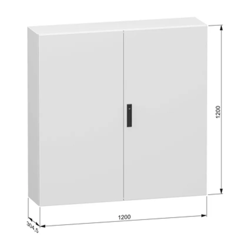 Double plain steel door, PanelSeT CRN, without mounting plate, 1200x1200x400mm, IP55, IK10, RAL7035 — photo 2 of 3