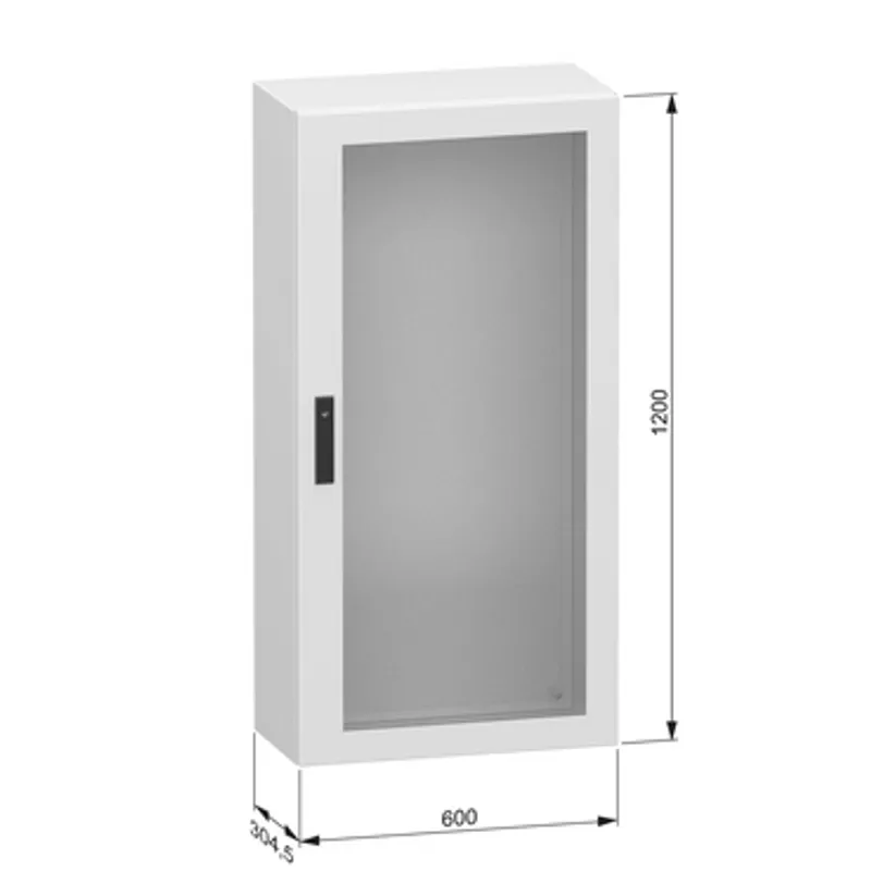 Glazed steel door, PanelSeT CRN, without mounting plate, 1200x600x300mm, IP66, IK08, RAL7035 — photo 2 of 4