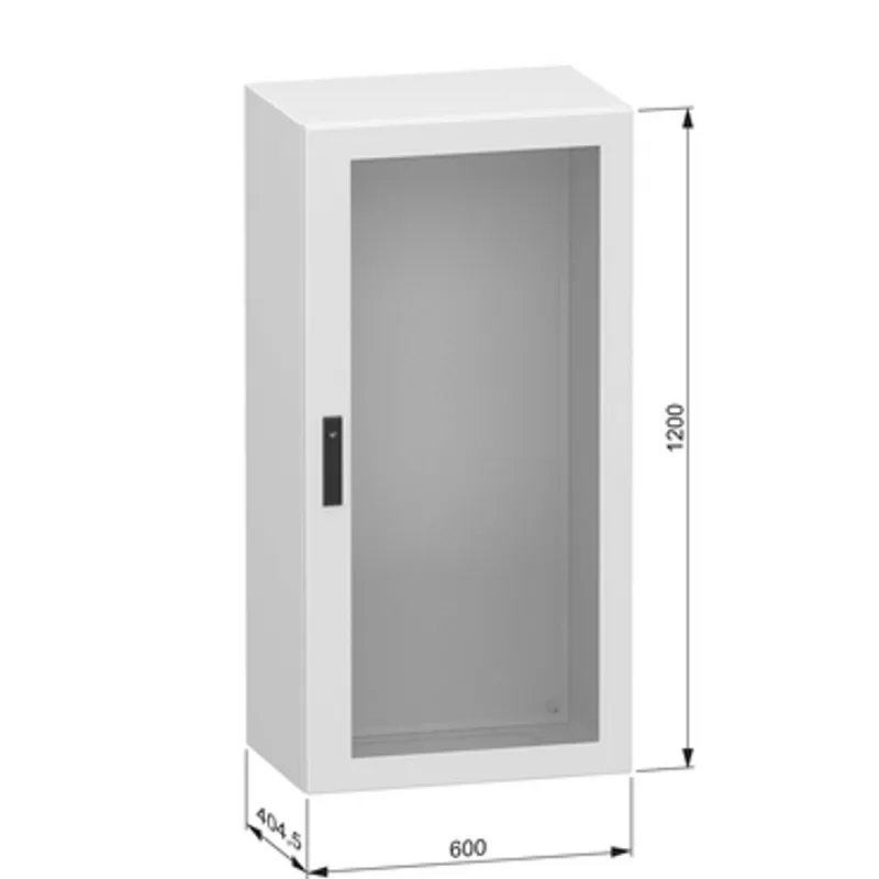 Glazed steel door, PanelSeT CRN, without mounting plate, 1200x600x400mm, IP66, IK08, RAL7035 — photo 2 of 4