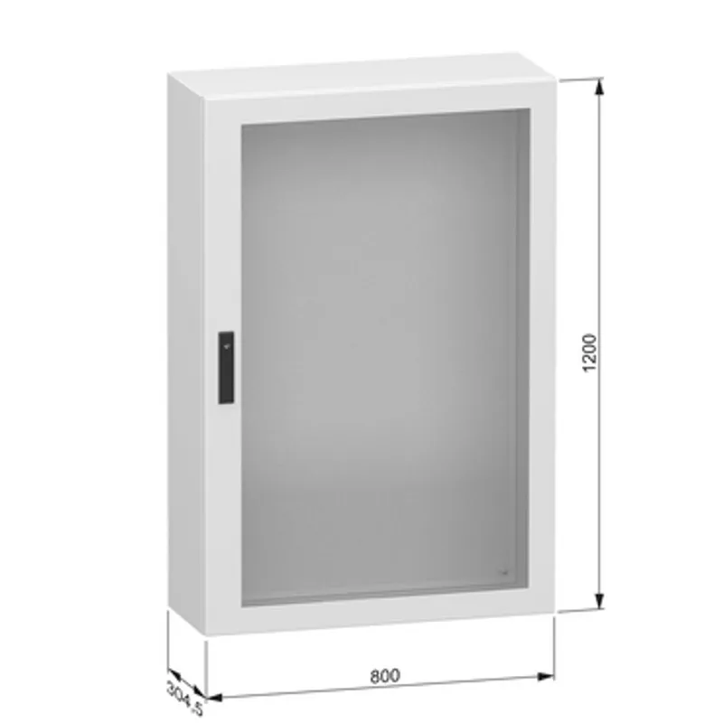Glazed steel door, PanelSeT CRN, without mounting plate, 1200x800x300mm, IP66, IK08, RAL7035 — photo 2 of 4