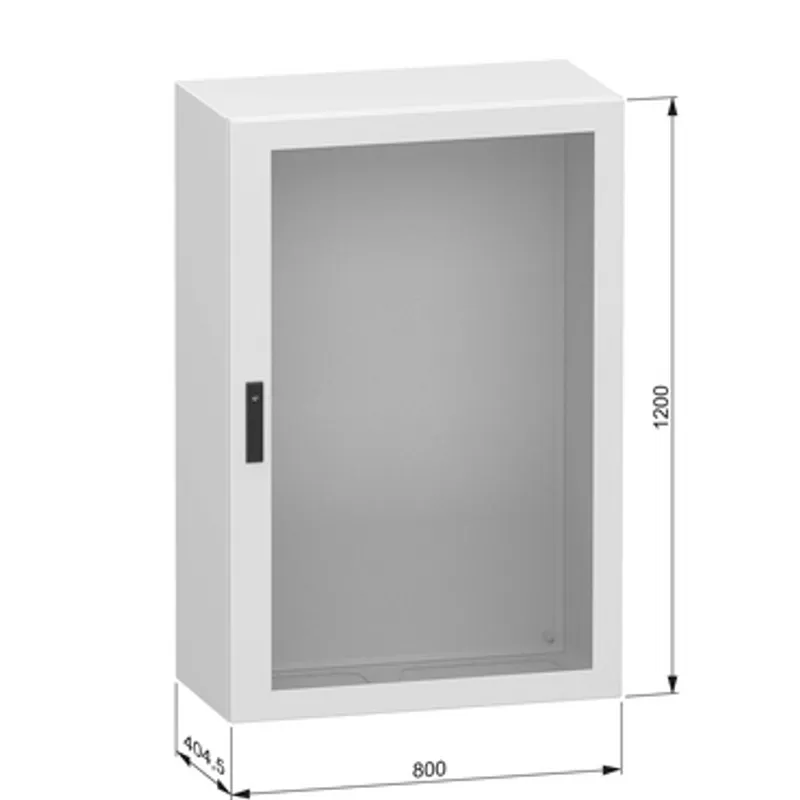 Glazed steel door, PanelSeT CRN, without mounting plate, 1200x800x400mm, IP66, IK08, RAL7035 — photo 2 of 4