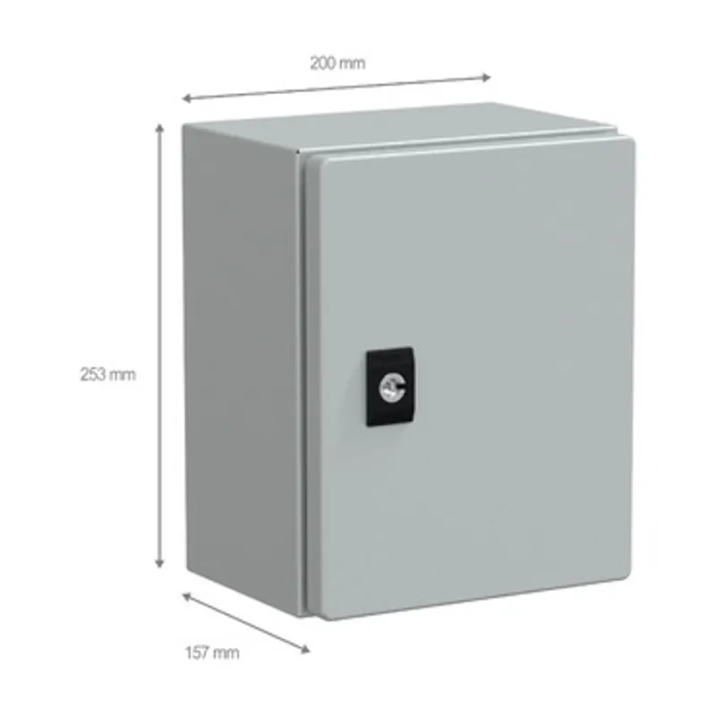 PanelSeT CRN plain door w/o mount.plate. H250xW200xD150 IP66 IK10 RAL7035.. — photo 2 of 3