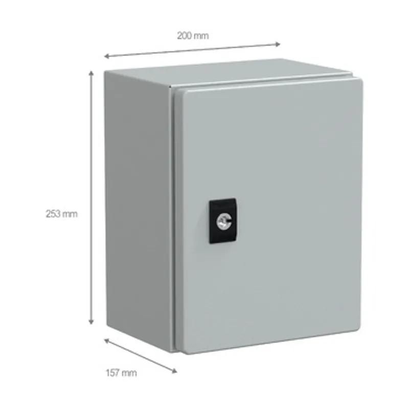 PanelSeT CRN plain door with mount.plate. H250xW200xD150 IP66 IK10 RAL7035.. — photo 2 of 3