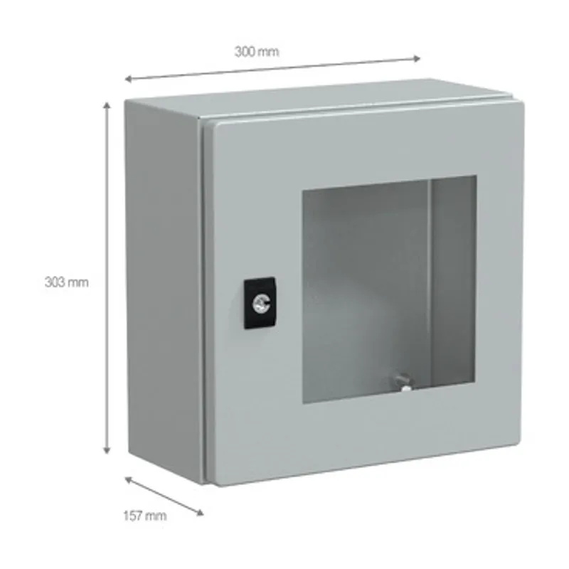 PanelSeT CRN tspt door w/o mount.plate. H300xW300xD150 IP66 IK08 RAL7035.. — photo 2 of 4