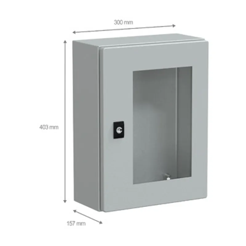PanelSeT CRN tspt door w/o mount.plate. H400xW300xD150 IP66 IK08 RAL7035.. — photo 2 of 4