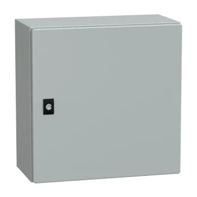 PanelSeT CRN plain door with mount.plate. H400xW400xD200 IP66 IK10 RAL7035..