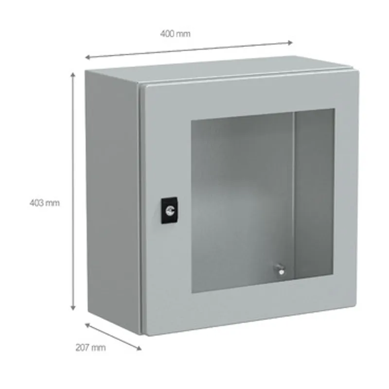 PanelSeT CRN tspt door w/o mount.plate. H400xW400xD200 IP66 IK08 RAL7035.. — photo 2 of 4
