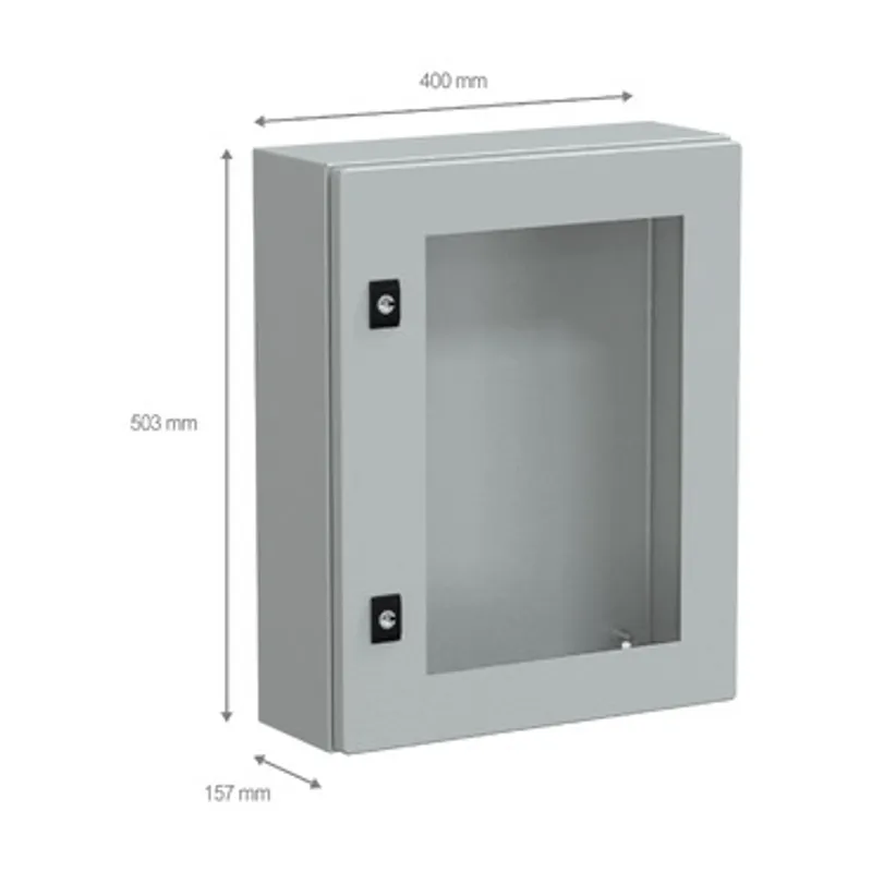 PanelSeT CRN tspt door w/o mount.plate. H500xW400xD150 IP66 IK08 RAL7035.. — photo 2 of 4