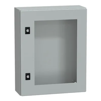 PanelSeT CRN tspt door w/o mount.plate. H500xW400xD150 IP66 IK08 RAL7035..