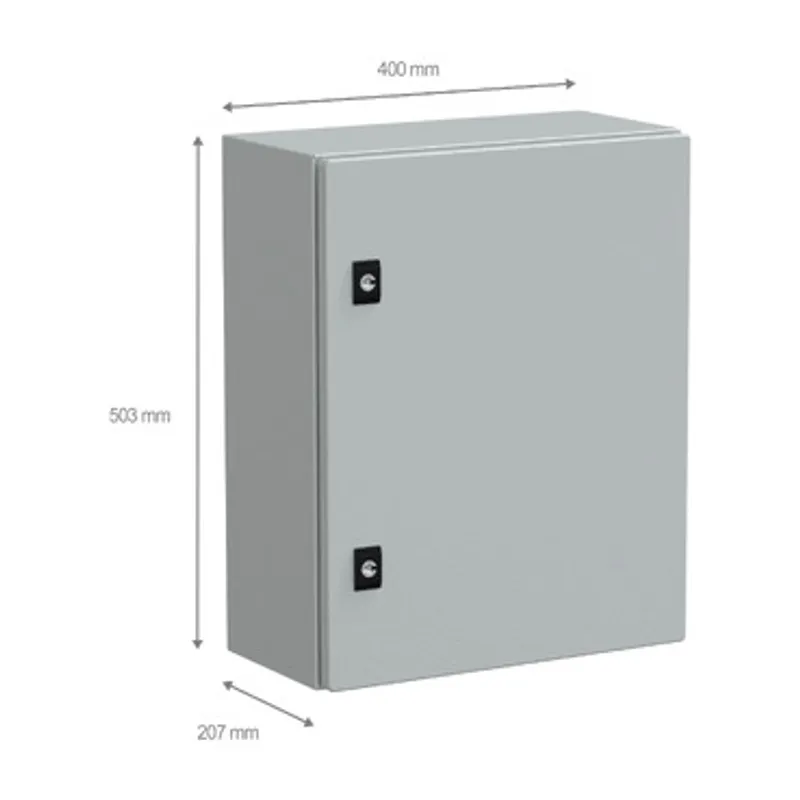 PanelSeT CRN plain door with mount.plate. H500xW400xD200 IP66 IK10 RAL7035.. — photo 2 of 4