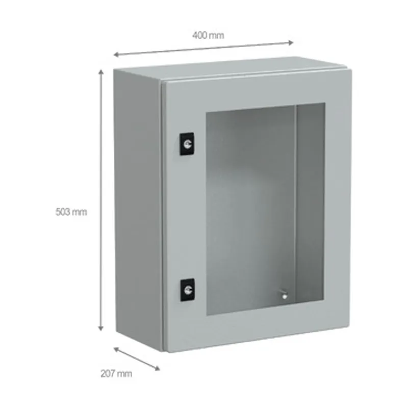 PanelSeT CRN tspt door w/o mount.plate. H500xW400xD200 IP66 IK08 RAL7035.. — photo 2 of 4