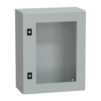 PanelSeT CRN tspt door w/o mount.plate. H500xW400xD200 IP66 IK08 RAL7035..