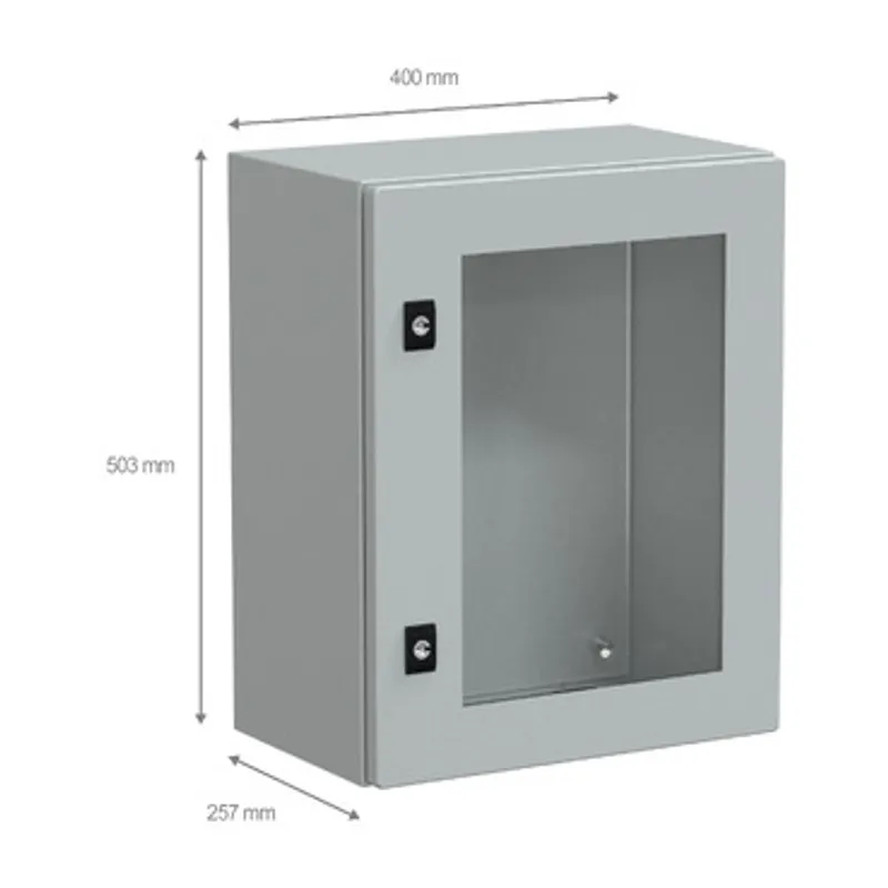 PanelSeT CRN tspt door w/o mount.plate. H500xW400xD250 IP66 IK08 RAL7035.. — photo 2 of 4