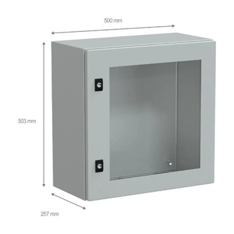 PanelSeT CRN tspt door w/o mount.plate. H500xW500xD250 IP66 IK08 RAL7035.. — photo 2 of 4
