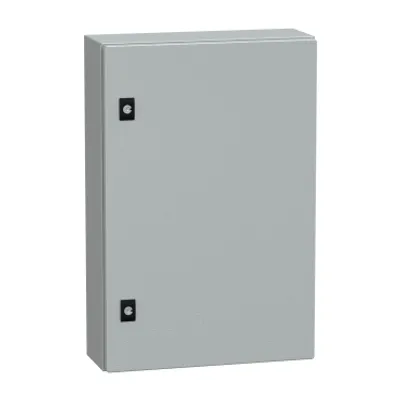 PanelSeT CRN plain door with mount.plate. H600xW400xD150 IP66 IK10 RAL7035..