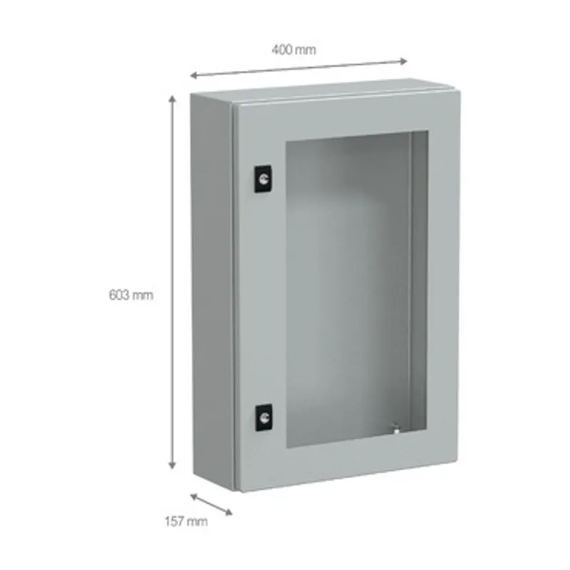 PanelSeT CRN tspt door w/o mount.plate. H600xW400xD150 IP66 IK08 RAL7035.. — photo 2 of 4