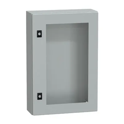 PanelSeT CRN tspt door w/o mount.plate. H600xW400xD150 IP66 IK08 RAL7035..