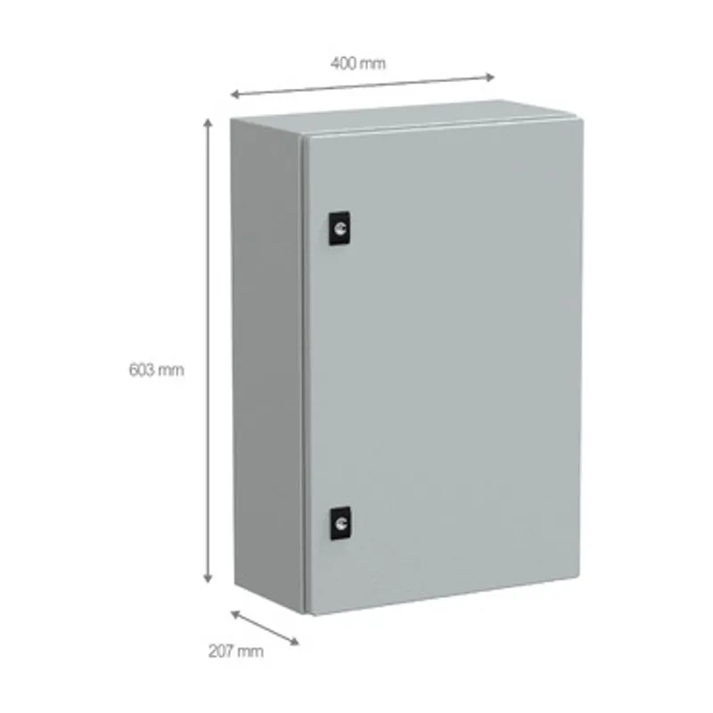 PanelSeT CRN plain door with mount.plate. H600xW400xD200 IP66 IK10 RAL7035.. — photo 2 of 3