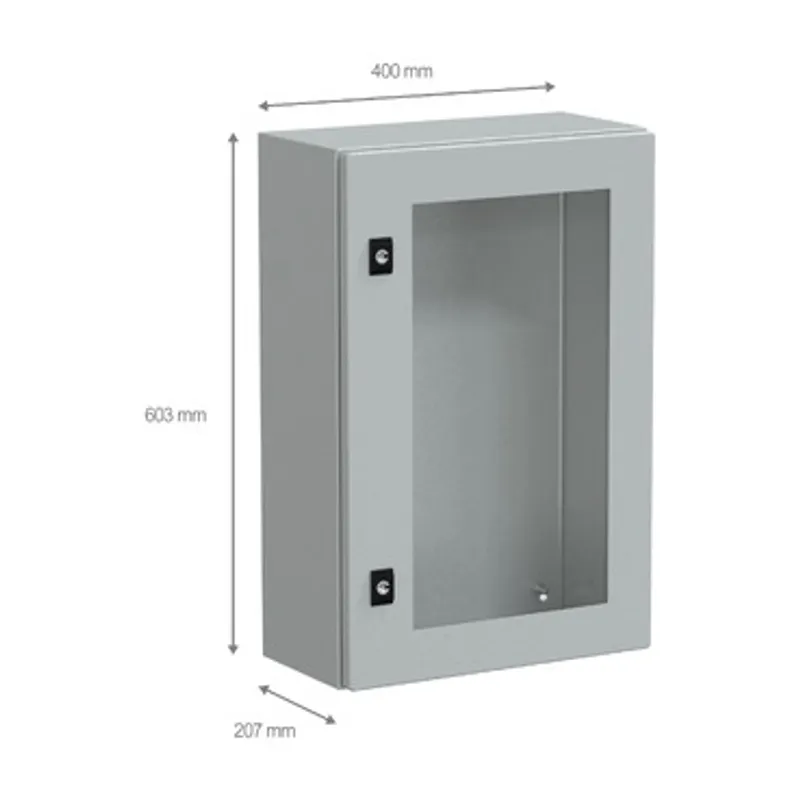 PanelSeT CRN tspt door w/o mount.plate. H600xW400xD200 IP66 IK08 RAL7035.. — photo 2 of 4