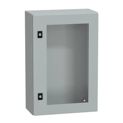 PanelSeT CRN tspt door w/o mount.plate. H600xW400xD200 IP66 IK08 RAL7035..