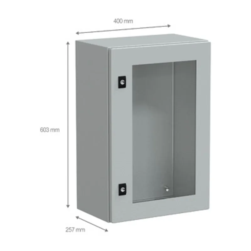 PanelSeT CRN tspt door w/o mount.plate. H600xW400xD250 IP66 IK08 RAL7035.. — photo 2 of 4