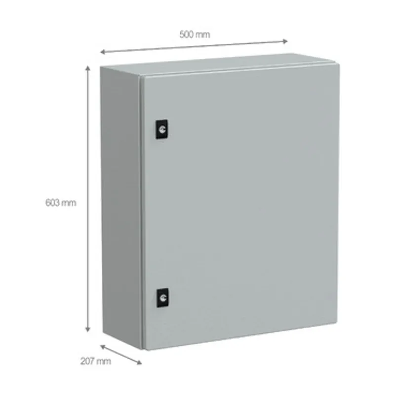 PanelSeT CRN plain door with mount.plate. H600xW500xD200 IP66 IK10 RAL7035.. — photo 2 of 3