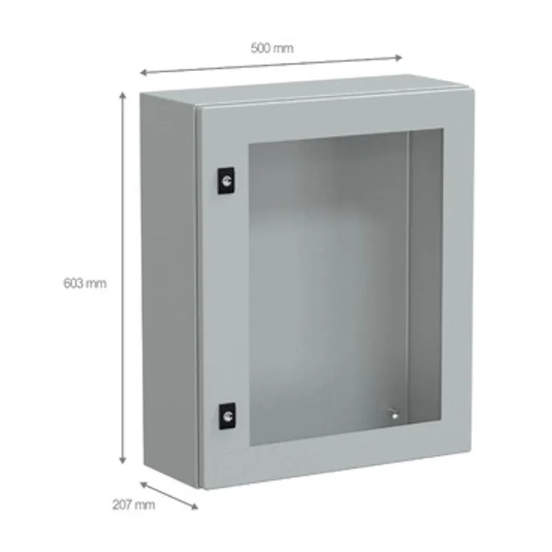 PanelSeT CRN tspt door w/o mount.plate. H600xW500xD200 IP66 IK08 RAL7035.. — photo 2 of 4