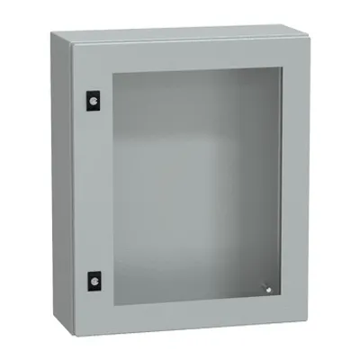 PanelSeT CRN tspt door w/o mount.plate. H600xW500xD200 IP66 IK08 RAL7035..