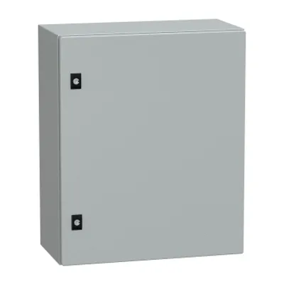 PanelSeT CRN plain door with mount.plate. H600xW500xD250 IP66 IK10 RAL7035..