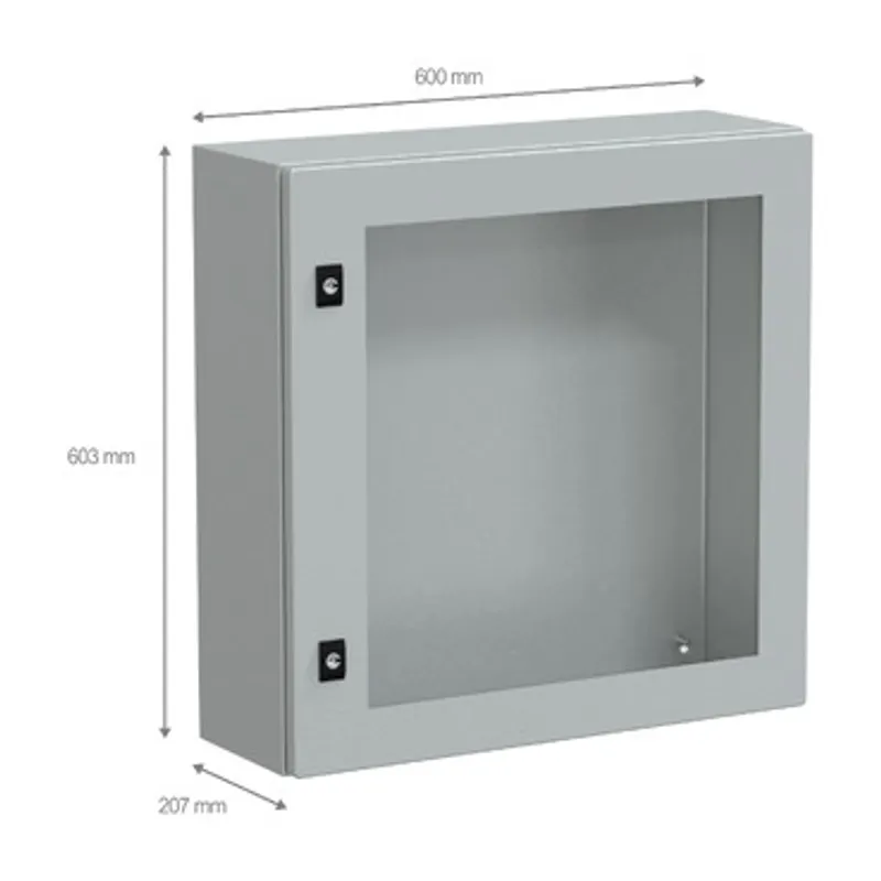 PanelSeT CRN tspt door w/o mount.plate. H600xW600xD200 IP66 IK08 RAL7035.. — photo 2 of 4