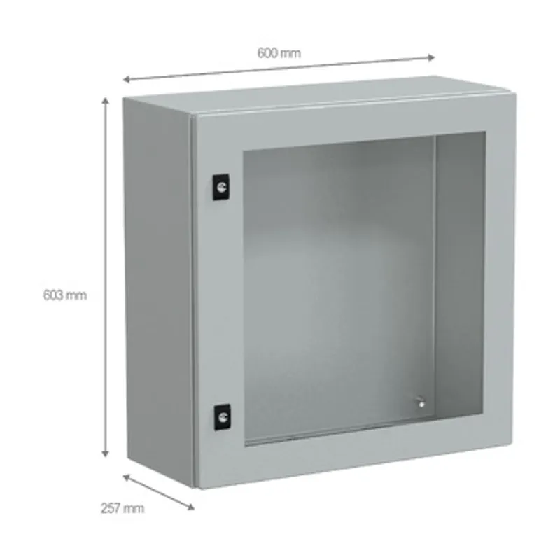 PanelSeT CRN tspt door w/o mount.plate. H600xW600xD250 IP66 IK08 RAL7035.. — photo 2 of 4