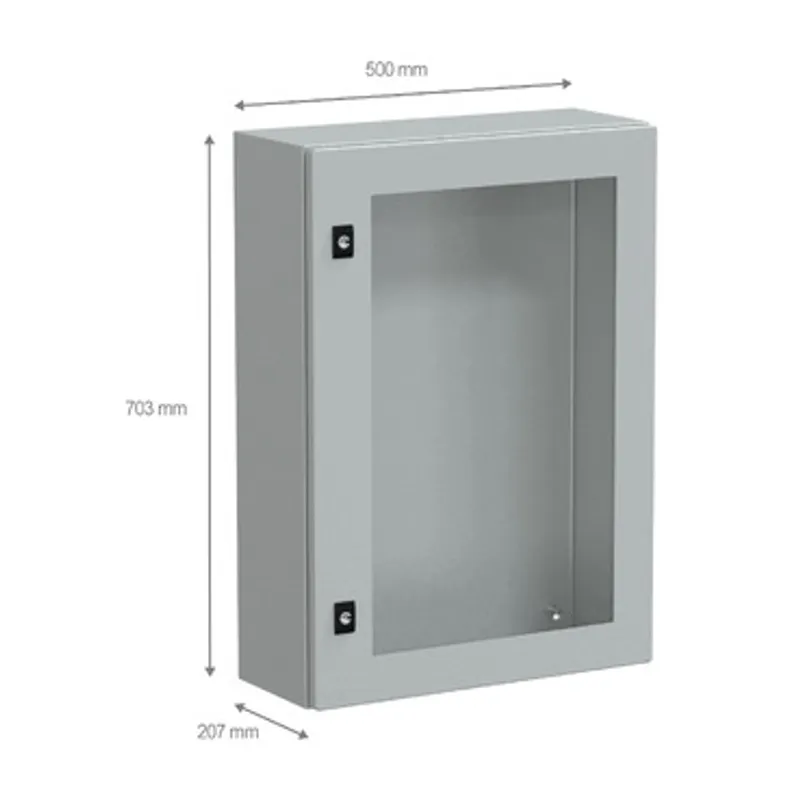PanelSeT CRN tspt door w/o mount.plate. H700xW500xD200 IP66 IK08 RAL7035.. — photo 2 of 4