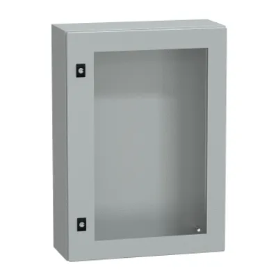 PanelSeT CRN tspt door w/o mount.plate. H700xW500xD200 IP66 IK08 RAL7035..