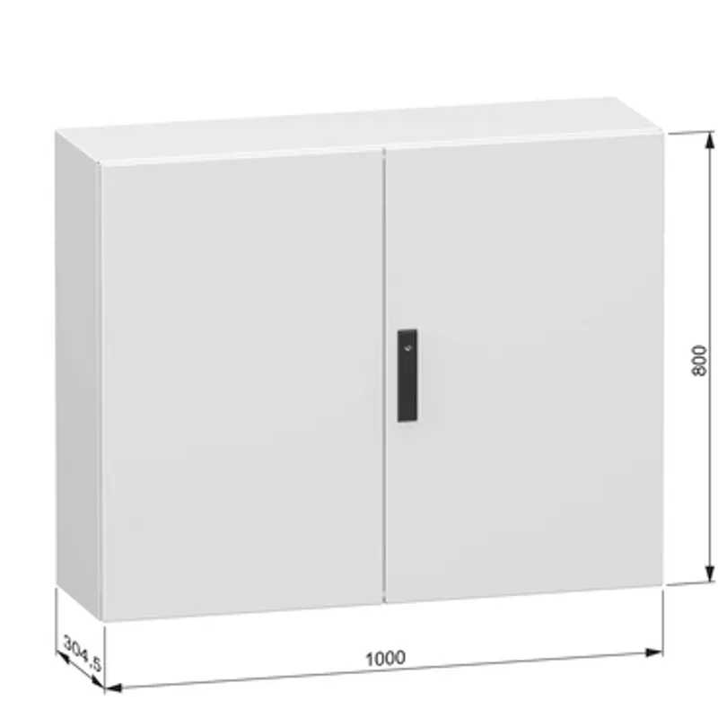 Double plain steel door, PanelSeT CRN, without mounting plate, 800x1000x300mm, IP55, IK10, RAL7035 — photo 2 of 3