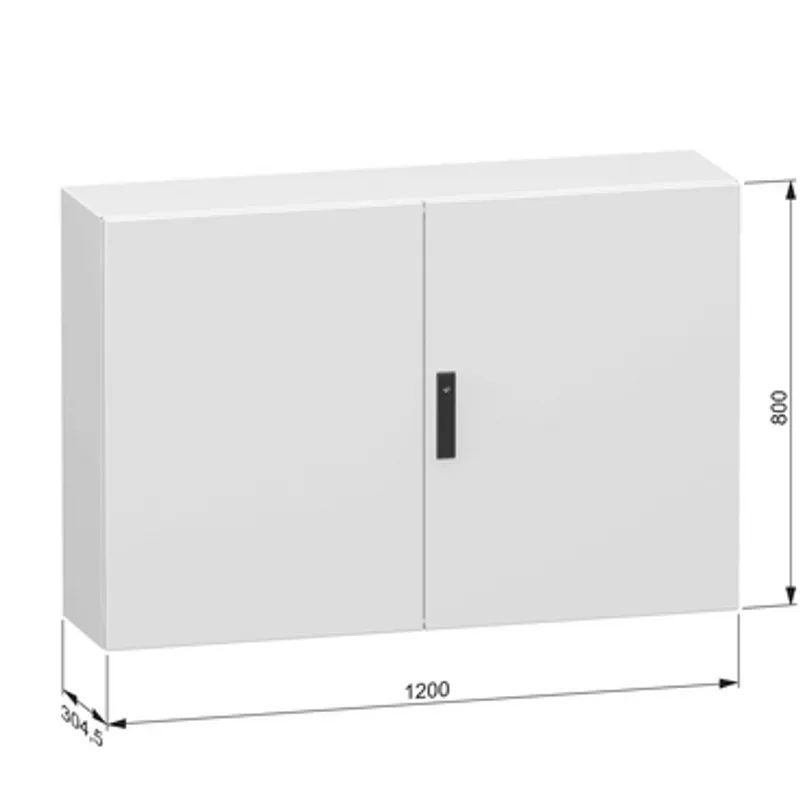 Double plain steel door, PanelSeT CRN, without mounting plate, 800x1200x300mm, IP55, IK10, RAL7035 — photo 2 of 3