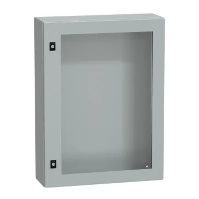 PanelSeT CRN tspt door w/o mount.plate. H800xW600xD200 IP66 IK08 RAL7035..