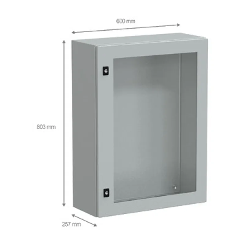 PanelSeT CRN tspt door w/o mount.plate. H800xW600xD250 IP66 IK08 RAL7035.. — photo 2 of 4