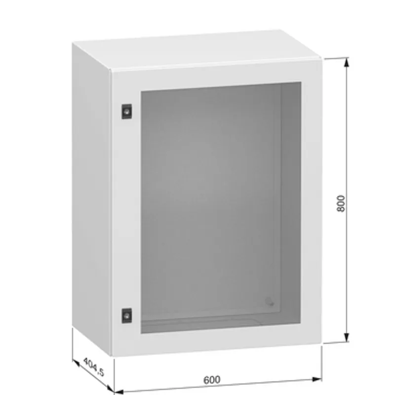 Glazed steel door, PanelSeT CRN, without mounting plate, 800x600x400mm, IP66, IK08, RAL7035 — photo 2 of 4