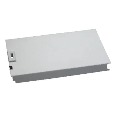 Plain metallic front plate, 22 modules, RAL 7035, H150xW500mm