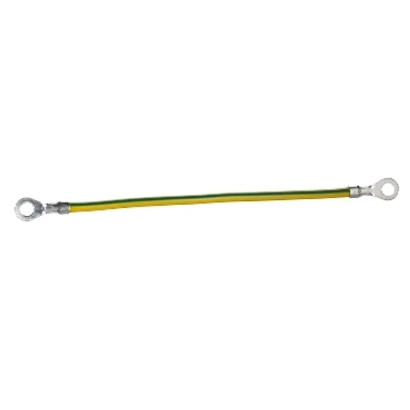 Earth leads section 10 mm2, length 250 mm, eyelet hole 6,4 mm. Packaging unit: 10.