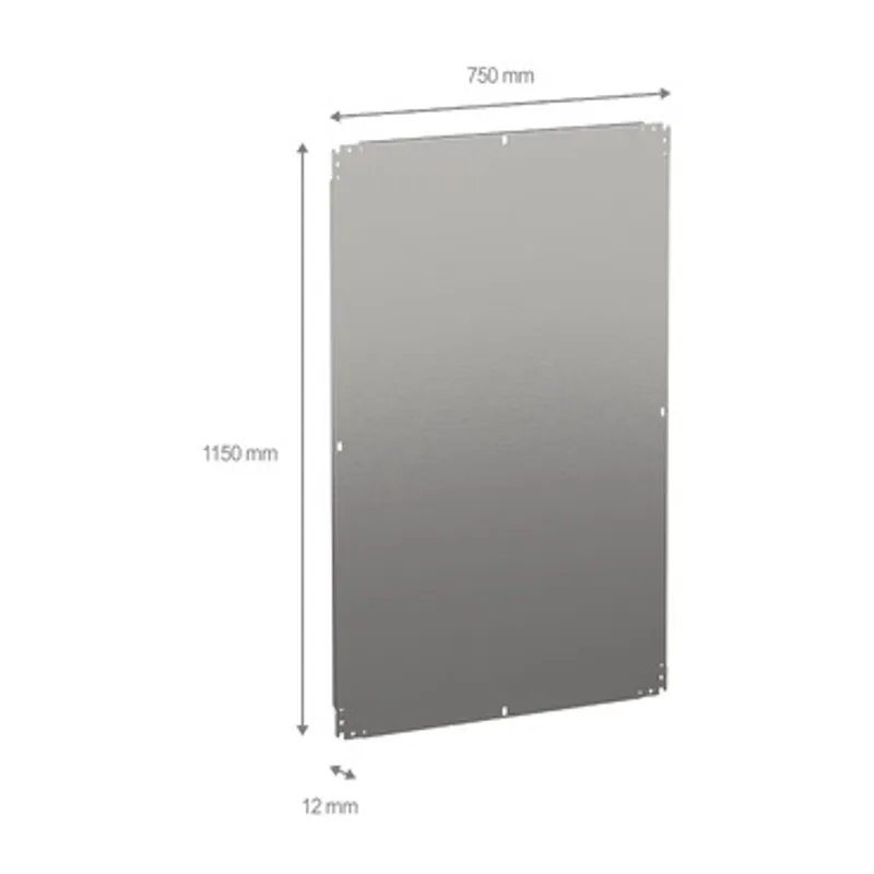 Plain mounting plate H1200xW800mm made of galvanised sheet steel — photo 2 of 2
